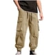 thumbnail image 2 of Pantalones largos de pana para hombre, con cordón y cintura elástica, holgados, para correr, informales, cargo, largos, de algodón y licra., 2 of 5