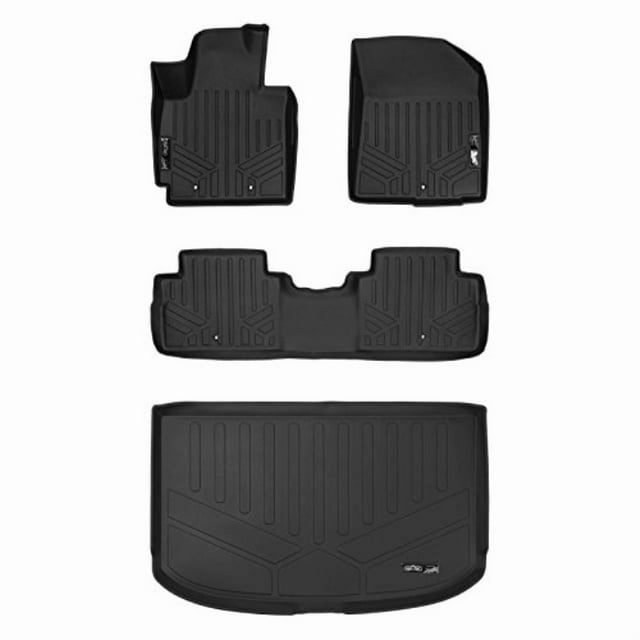 MAXLINER Floor Mats 2 Rows and Cargo Liner Set Black for 2014-2018 Kia Soul