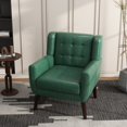 thumbnail image 4 of Uixe Cotton/ Linen Look Fabric Modern Accent Chair Armchair Accent Chairs Green PU Single 1-Piece Faux Leather, 4 of 5