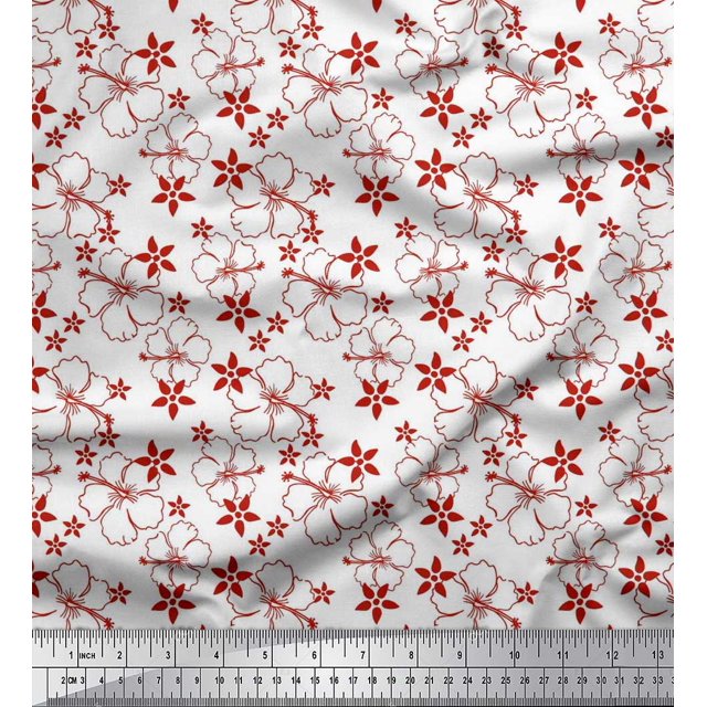 Soimoi Cotton Poplin Fabric Artistic Floral Decor Fabric Printed Yard 42 Inch Wide