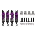 thumbnail image 1 of Amortiguador de metal de 4 piezas de 64 mm con soporte de choque para piezas de actualización de automóvil WPL RC Púrpura, 1 of 10