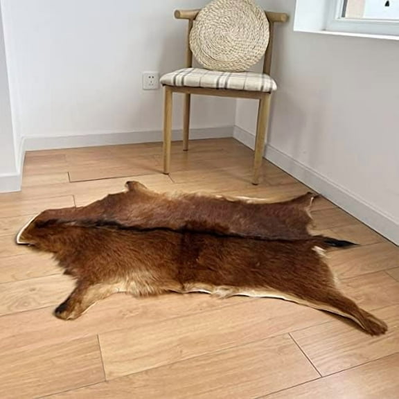 Red Deer Hide Rug Deer Skin Rug Deer Taxidermy Fireplace Deerskin Decor Reindeer Hide Area Rug Animals Mat Carpet for Home Office Bedroom Taxidermy Hunting Collectable 2.3x1.8 ft