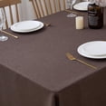 thumbnail image 2 of NLMUVW Brown Linen Tablecloth Rectangle Table, Choaolate Table Cloth Farmhouse Dining Table Cover for Kitchen Party, 54 X 90 Inch, 2 of 14