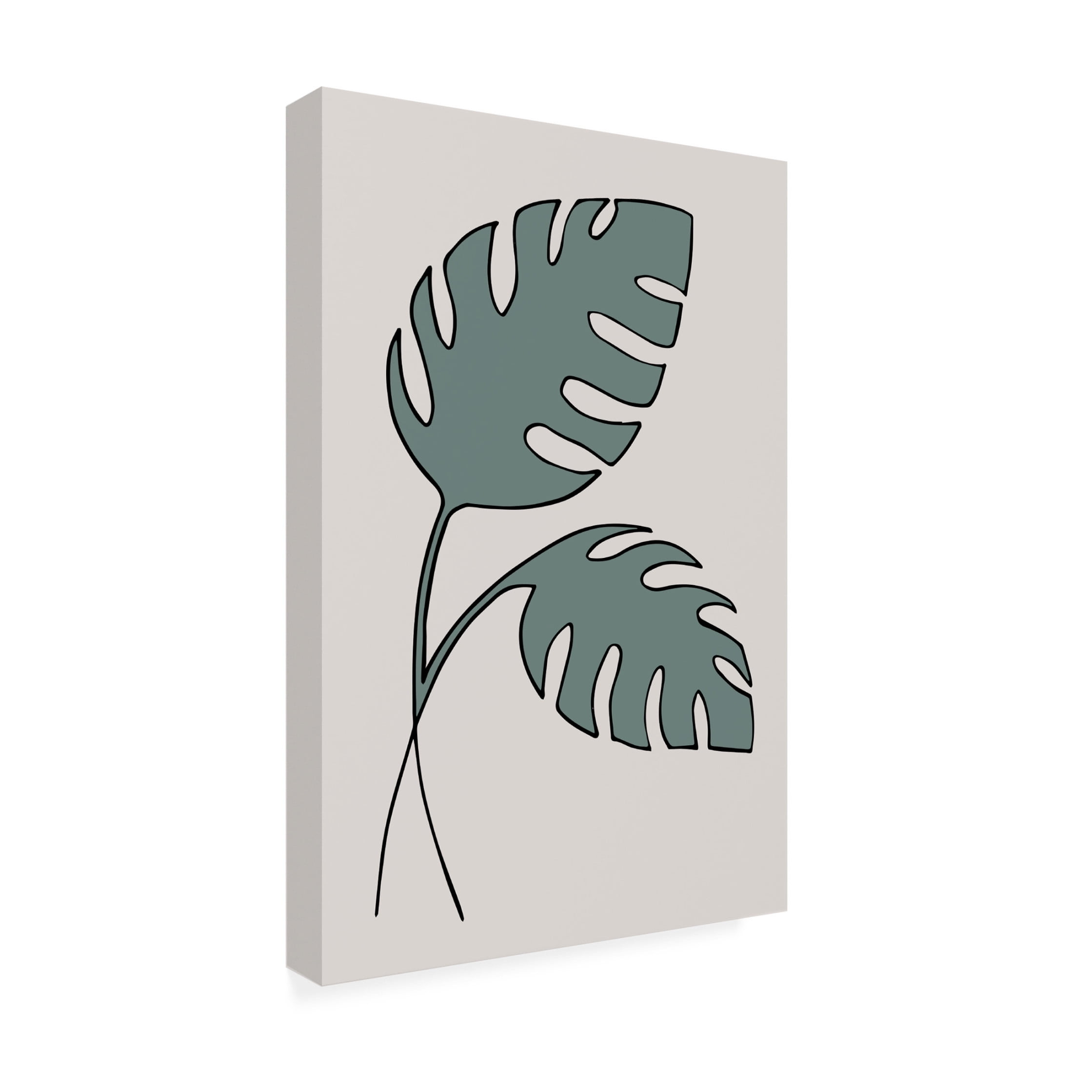 Canvas Wall Art - Pictufy Studio Ii 'Monstera Cross' Wall Art for Living Room, Bedroom, or Office Décor by Trademark Fine Art - 16 x 24 Inches