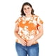 thumbnail image 4 of Blusa manga con olanes Roman Fashion /Tallas Extras, 1843 (Naranja flor) naranja 42, 4 of 6