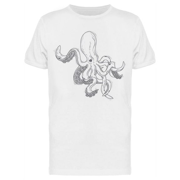 White Octopus T-Shirt Men -Image by Shutterstock, Male Medium