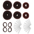 thumbnail image 1 of 2 sets Hair Bun Maker Elástico Pelo Lazos en forma de U Horquillas Herramientas de peinado Kits, 1 of 6
