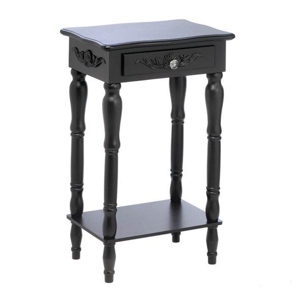Zingz & Thingz Carved Colonial Style Side Table 17.75x13x28" Black