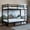 Black + Twin Over Twin, variant on ChenyueFurn Twin Over Twin Metal Bunk Bed with Guardrails & Storage,Black
