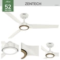 thumbnail image 4 of Hunter ZenTech 52 Inch Smart Ceiling Fan with LED Light for Bedroom or Living Room, Indoor/Outdoor Damp Rated, 3-Blade, Fresh White, Wi-Fi Enabled, Works with Alexa, Google & Apple, 4 of 20