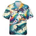 thumbnail image 2 of Camisa hawaiana con estampado 3D de tiburón divertido para hombre, blusa con gráfico de animales, camisas hawaianas informales de verano para vacaciones, blusa con solapa de surf de manga corta, 2 of 5