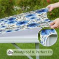 thumbnail image 6 of Pioneer Flower Floral Print Pattern Square Fitted Tablecloth with Elastic Edge,Square Table Cover,Washable Elastic Table Cover for Home Kitchen Party Decor 36"x36", 6 of 6