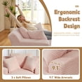 thumbnail image 5 of FFH 78.7" Oversized Chaise Lounge Chair Indoor, Corduroy Upholstered Modern Couch, Comfy Sleeper Sofa for Living Room/Office, No Assembly Required, Pink, 5 of 8