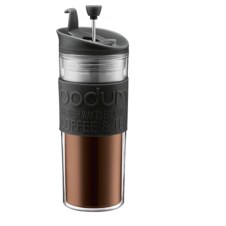 - Bodum TRAVEL PRESS Coffee maker, Non Slip Silicone Grip, 0.45 L, 15 Ounce, Black