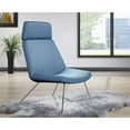 thumbnail image 2 of Chaise d'Appoint Geena en Tissu Bleu Dillon avec Base de Traîneau Chromée, 2 of 7