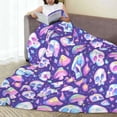 thumbnail image 6 of Pofeuu Skull mushroom colorful Print Ultra-Soft Micro Fleece Blanket,for Bed Or Sofa,All Season Throw Blankets Flannel Blanket-80"x60", 6 of 7