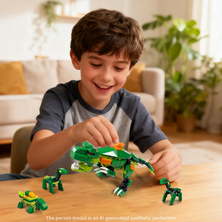MAXKY 6 in 1 Dinosaur Building Blocks Set, 160 Pieces photo 6