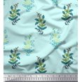 thumbnail image 1 of Soimoi Silk Fabric Leaves & Floral Block Printed Fabric 1 Yard 42 Inch Wide, 1 of 3