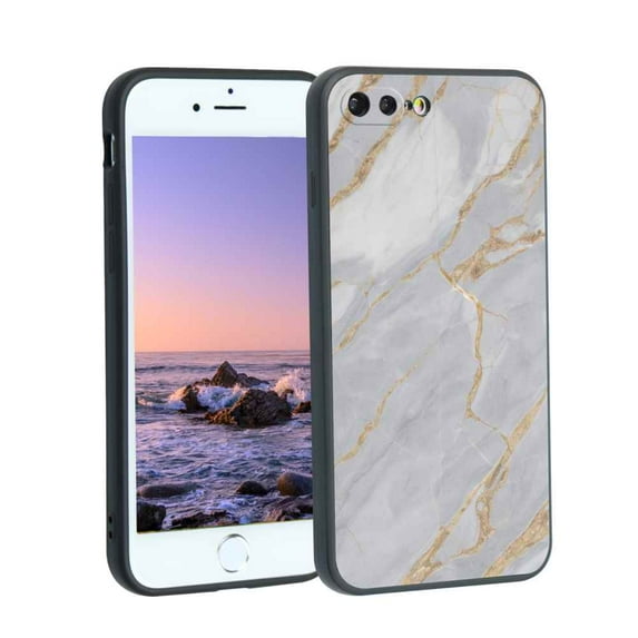 Marble-227 Phone Case, Degined for iPhone 8 Plus Case Men Women, Flexible Silicone Shockproof Case for iPhone 8 Plus