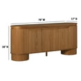thumbnail image 4 of Walker Edison Modern Large Curved Wood Sideboard TV Stand, Medium Brown Oak, 4 of 12