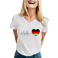 thumbnail image 1 of Women's Football Graphic T-Shirt, Women's V Neck Short Sleeve T Shirt, Casual Letter Print Tee, Fashion Summer Top for Soccer Tournament 2026 White Size: XL, 1 of 6