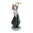 thumbnail image 2 of Bandeja de almacenamiento de escritorio con forma de estatua de niña, plato para dulces, artesanía multiusos, adorno de escritorio, figura decorativa Verde, 2 of 8