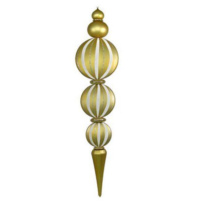 Queens of Christmas Oversized Gold & Silver 88 Gold/Silver Finial with Glitter Finish 