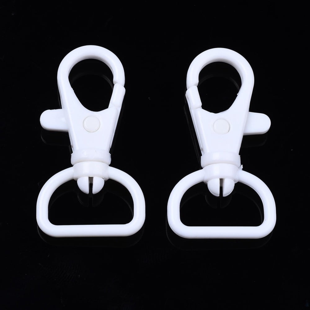 200pcs Opaque Plastic Swivel D Rings Lobster Claw Clasps Mixed color 41x22x8mm Hole: 7x17mm DIY