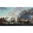 thumbnail image 3 of Jan van Leyden 18x12 Black Modern Framed Museum Art Print Titled - The Dutch Burning English Ships During the Dutch Raid on the Medway, 20 June 1667 (1667 - 1669), 3 of 5