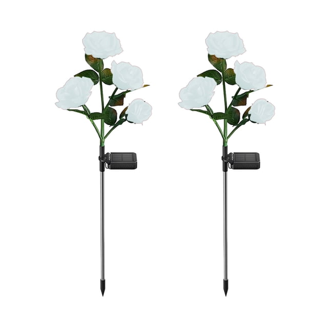 Luz de Jardín Solar Al Aire Libre - Luz Solar de la Linterna de Flores de Cuatro Cabezas Luz Solar - Oscilando en el Viento Luz Solar Al Aire Libre - Luz Decorativa Del Jardín Solar - Luz Del Jardín