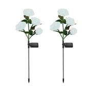 Solar Lights Outdoor Solar Garden Lights 4 Head Floral Sway Light Solar Lightsolar Sway Lights Sway with The Wind Solar Outdoor Lights Solar Garden Decorative Lights Patio Ya