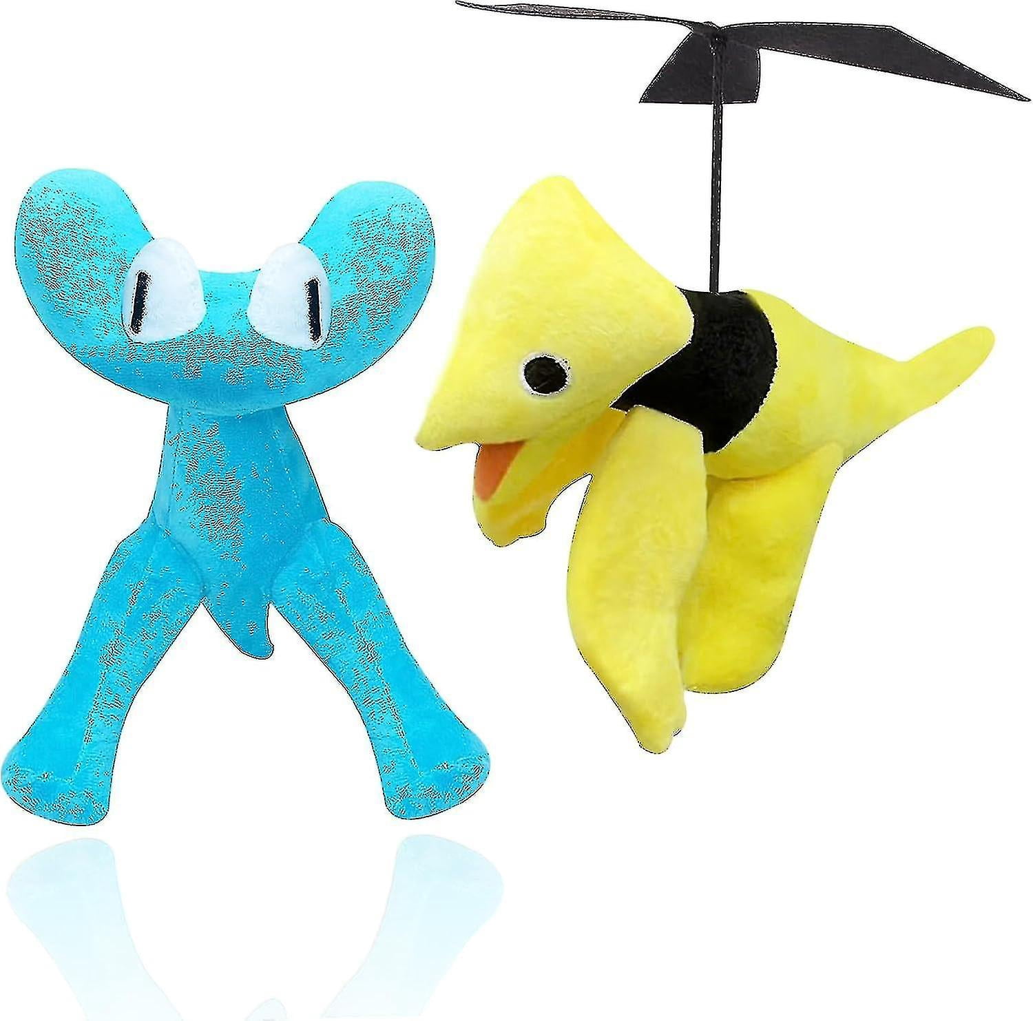 Peluche Rainbow-Friends Chapitre 2 – Cyan Ou Jaune – 32/35 Cm – Toute Douce, Extensible, Lavable – Cadeau Parfait Pour Les Fans Du Jeu Horrifique