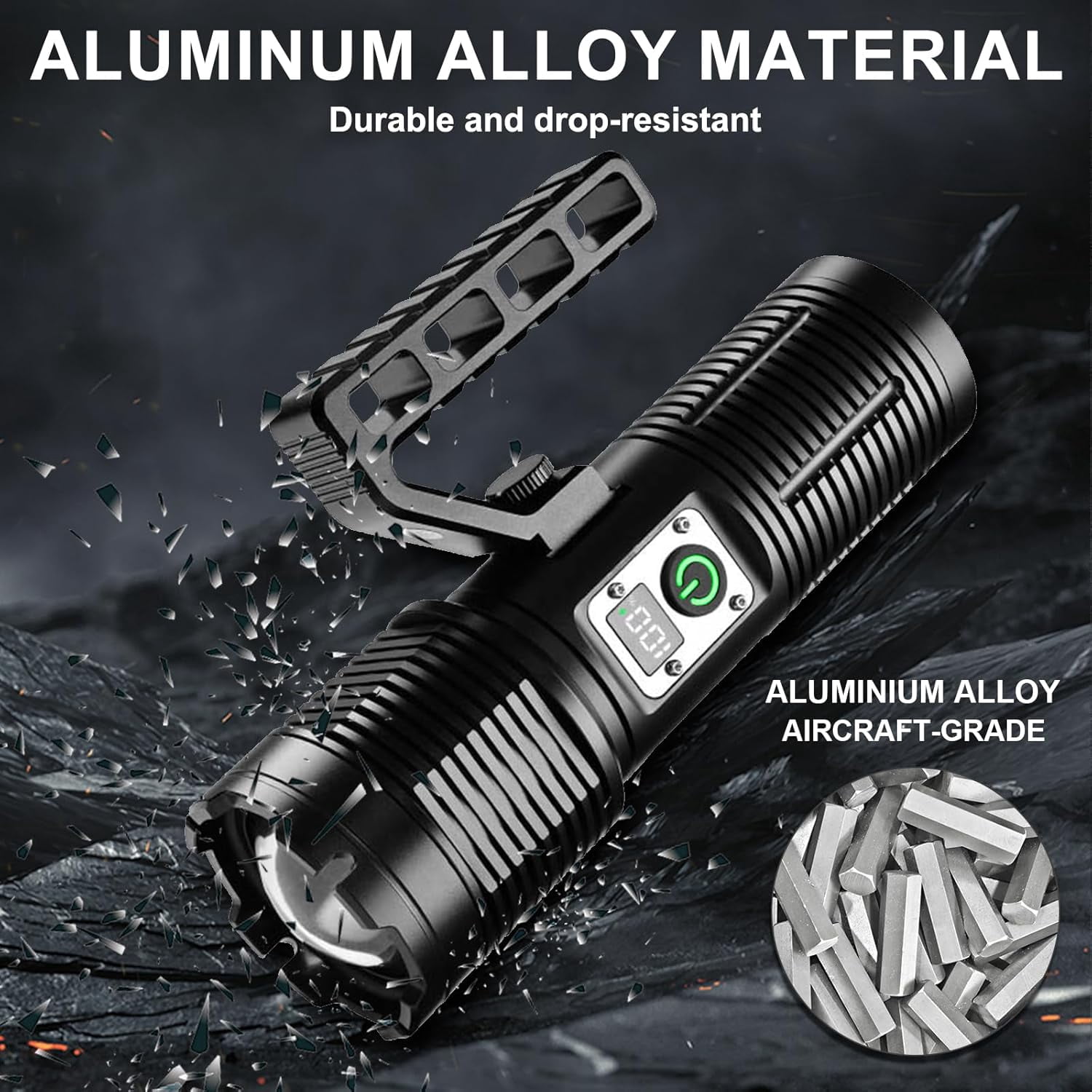Flashlight, High Powered 13500 Lumens Super Bright Tactical Flashlight, USB Rechargeable Flashlight with COB Light, 11 Modes Zoomable Waterproof Flash Lights for Emergency, Outdoor, Home, Camping