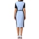 thumbnail image 3 of Vestido de tubo para mujer Inspire Chic, vestido de lápiz de color contrastante, M, azul claro, 3 of 5