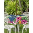 thumbnail image 3 of Outdoor Tablecloth with Umbrella Hole for Patio/Picnic/Party/Camping, Tropical Spring Waterproof Table Cloth Round Cover Washable, Floral Leaves Butterflies Sage Green Plaid (Dia 54"), 3 of 8