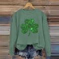 thumbnail image 4 of Chandail Graphique Trèfle de la Saint-Patrick pour Femmes 2026 Tendance à Manches Longues Col Rond Chandail Femmes chandail, 4 of 6