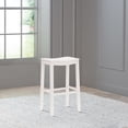 thumbnail image 3 of Woven Paths Fiddler Backless Wood Bar Height Stool, White, 3 of 11