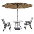 thumbnail image 3 of LeisureMod SUBL-9BG Parasol de Marché Moderne en Acier de 9 Pieds avec LED Solaire et Inclinaison, Beige, 3 of 5