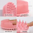 thumbnail image 2 of 2-in-1 shower shampoo brush, shower silicone body scrub, exfoliating body brush, high-quality silicone loofah, scalp massag (Sky Blue), 2 of 7