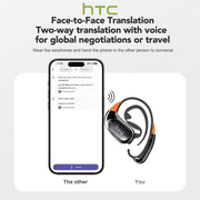 HTC NE27 Wireless Earbuds, AI Translate Earbuds Bluetooth 5.4 Headphones, Translator Earbuds with Mic Smart Screen,48H IP6 Waterproof Sport Headset