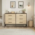 thumbnail image 1 of Yiwa Commode de Rangement à 6 Tiroirs, Armoire Autoportante Spacieuse avec Pattes en Forme de R pour Chambre, Salon, Entrée, 1 of 9