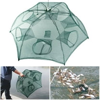 6 Holes Nylon Fishing Trap Net ,Folding Fishing Gear Automatic Minnow Crab Shrimp Bait Net