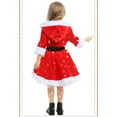 thumbnail image 6 of Santa Claus Outfit for Kids Long Sleeve Hooded Girls Santa Christmas Dress Festive Dress Outfit Kids Christmas Outfits for Girls 4-6 years, 6 of 9