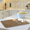 thumbnail image 6 of SKYSONIC Absorbent Dish Drying Mat Brown Houndstooth Kitchen Counter Mat Protector,Reversible,Medium 18 x 16 Inches, 6 of 7