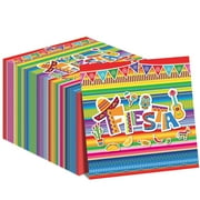 50 Pack Mexican PriNst Fiesta Napkins for Fifth of May Party Supplies Mexican Fiesta Themed Disposable Paper Napkins Colorful Stripes Flags Birthday Taco Weddings Party Table Decorations