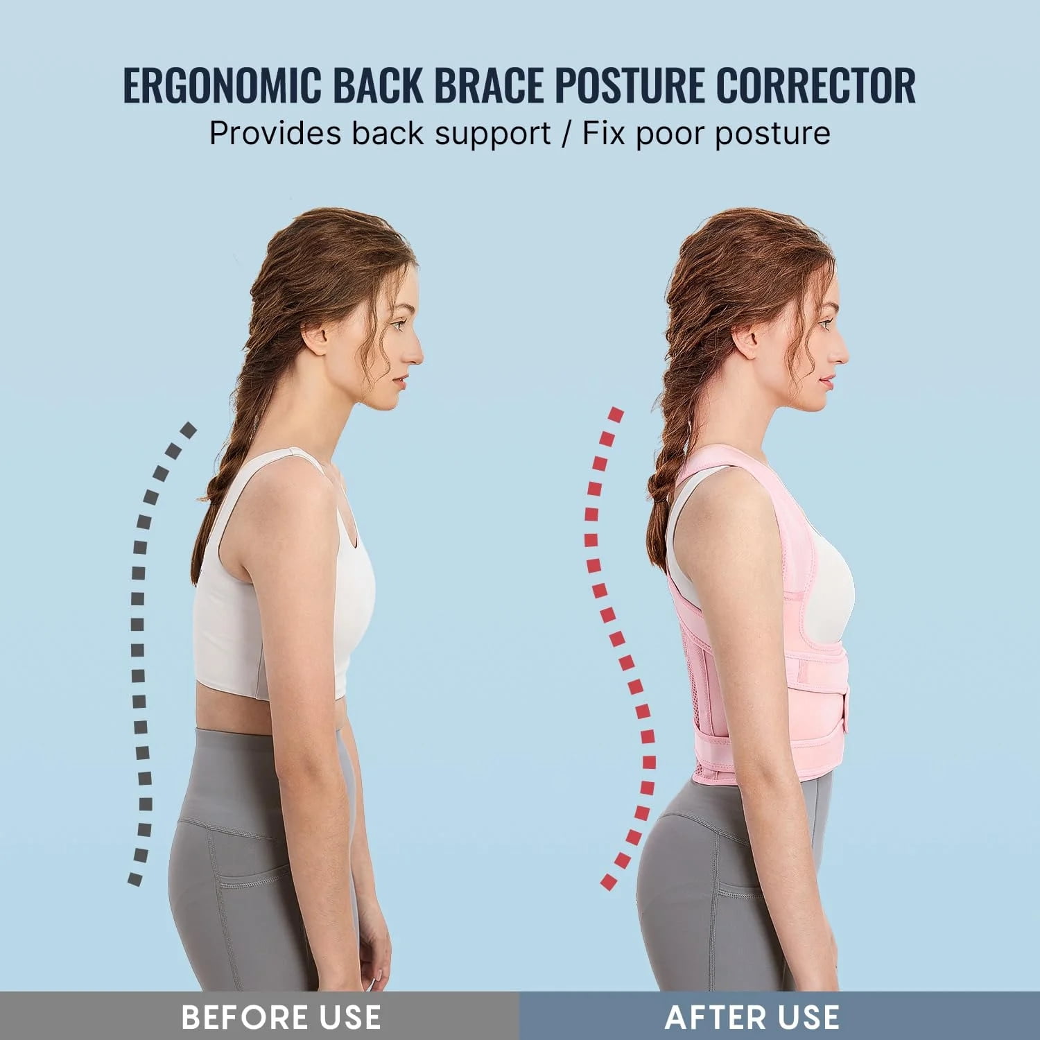 Back Brace Posture Corrector for Women: Shoulder Straightener Adjustable Full Back Support Upper and Lower Back Pain Relief - Scoliosis Hunchback Hump Thoracic Spine Corrector Small
