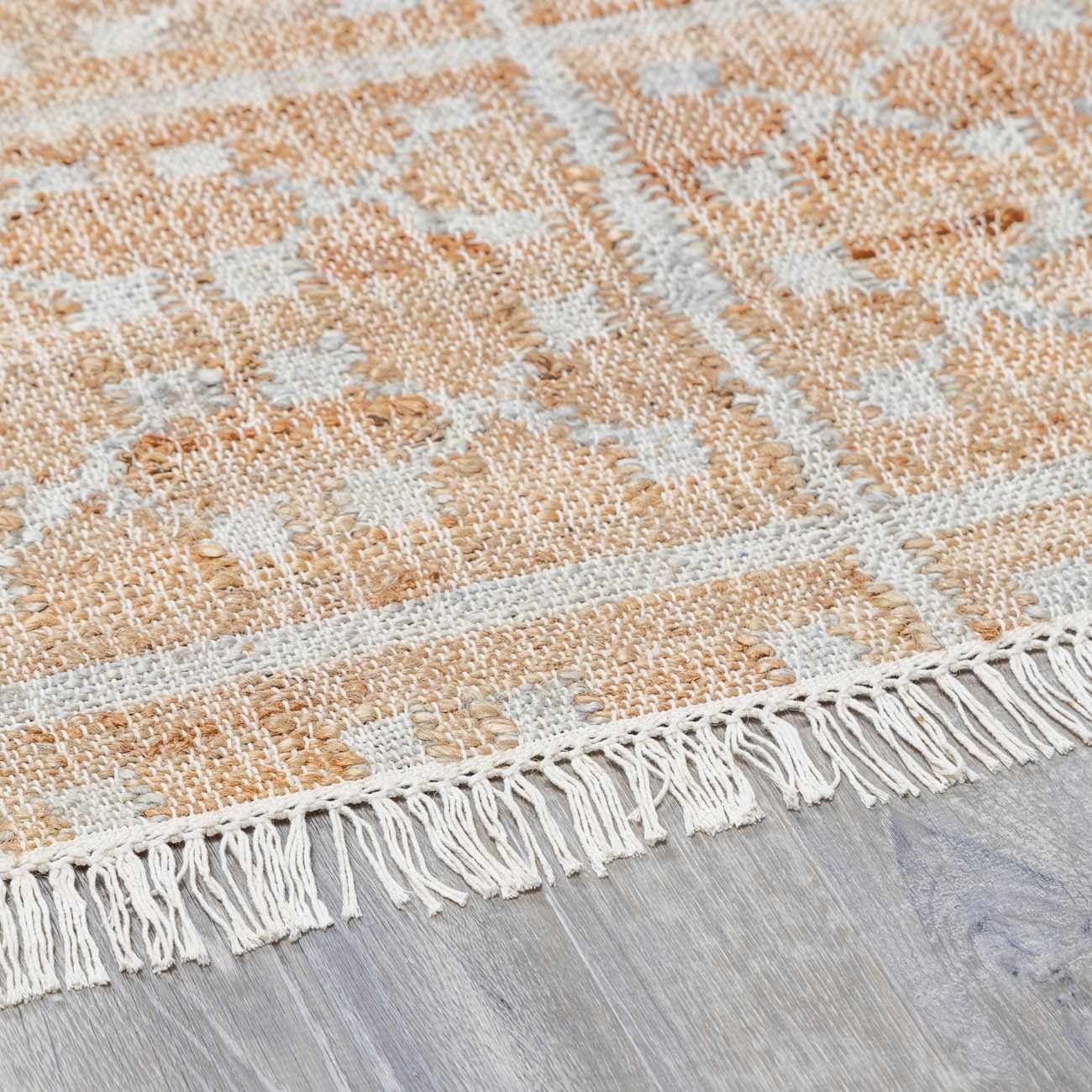 Hauteloom Rice Jute Living Room, Bedroom Area Rug - Natural Fiber - Beige, Gray - 8' x 10'
