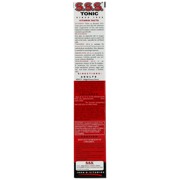 S.S.S. Tonic, Iron and Vitamin B Liquid Supplement, 10 fl oz, Bottle (Pack of 1)