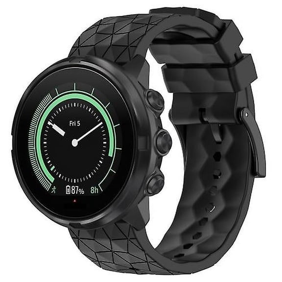 For Suunto Spartan Sport 24mm Football Pattern Silicone Solid Color Watch Band