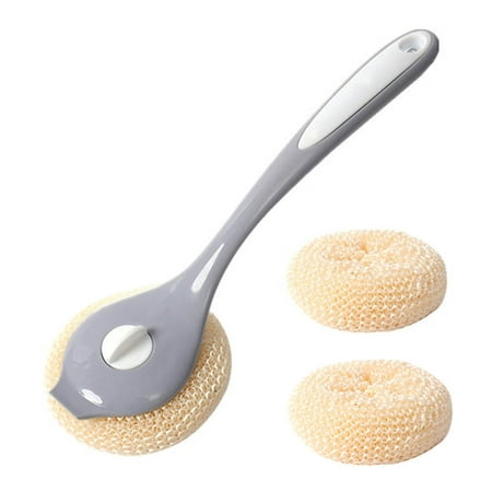 

Scrub Brush with Long Handle Kitchen Brushes for Dishes the Kitchen Cleaning Ball Does Not Drop the Ribbon Handle the Steel Ball Can Be Replaced
